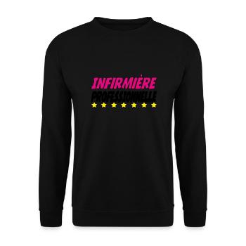 Infirmière PROFESSIONNELLE - Sweat-shirt Unisexe - noir - Devant - Alina (178cm) & Michal (187cm)