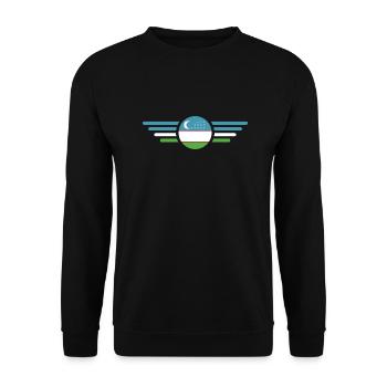 ich liebe Usbekistan, Eleganz Stil Design T-Shirt - Unisex Pullover - Schwarz - Vorne - Alina (178cm) & Michal (187cm)