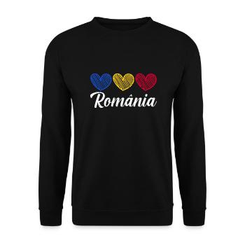 Romanians Romania - Unisex Sweatshirt - black - Front - Alina (178cm) & Michal (187cm)