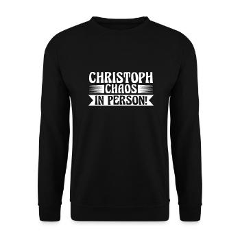 First name Chris Christoph - Unisex Sweatshirt - black - Front - Alina (178cm) & Michal (187cm)