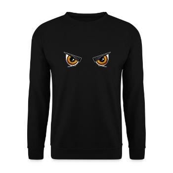 Halloween Augen - Unisex Pullover - Schwarz - Vorne - Alina (178cm) & Michal (187cm)