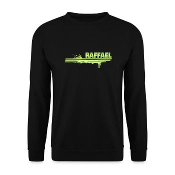 Farbklecks Raffael - Unisex Pullover - Schwarz - Vorne - Alina (178cm) & Michal (187cm)