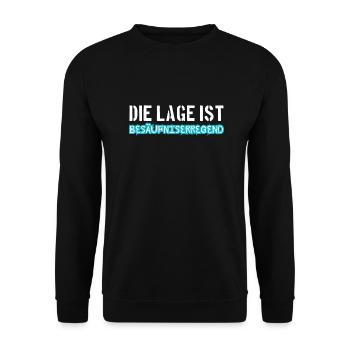Die Lage ist Besäufniserregend - Unisex Pullover - Schwarz - Vorne - Alina (178cm) & Michal (187cm)