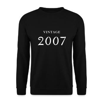 Jahrgang 2007 - Jubiläums-Geschenkidee - Unisex Pullover - Schwarz - Vorne - Alina (178cm) & Michal (187cm)