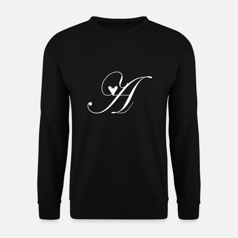 Monogram A Heart Vine - Unisex Sweatshirt - black