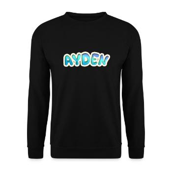 Geschenk für Ayden - Unisex Pullover - Schwarz - Vorne - Alina (178cm) & Michal (187cm)