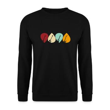 Guitar Pick Design for Guitarists in Retro Style - Unisex Sweatshirt - black - Front - Alina (178cm) & Michal (187cm)
