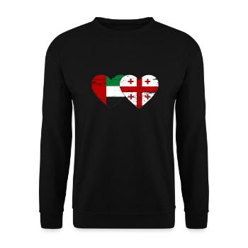 United Arab Emirates Georgia Flag - Unisex Sweatshirt - black - Front - Alina (178cm) & Michal (187cm)