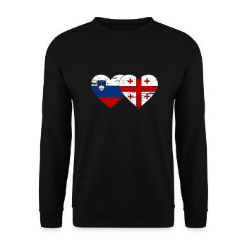 Slovénie Drapeau de la Géorgie coeur utilisé - Sweat-shirt Unisexe - noir - Devant - Alina (178cm) & Michal (187cm)