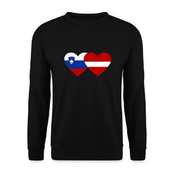 Slovénie Lettonie Drapeau Coeur - Sweat-shirt Unisexe - noir - Devant - Alina (178cm) & Michal (187cm)