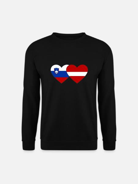 Slovenia Latvia Flag Heart - Unisex Sweatshirt - black
