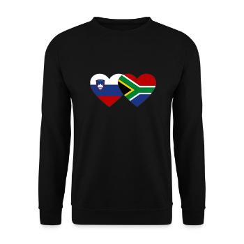 Slowenien Südafrika Flagge Herz - Unisex Pullover - Schwarz - Vorne - Alina (178cm) & Michal (187cm)