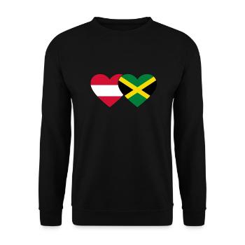 Autriche Jamaïque Drapeau Coeur - Sweat-shirt Unisexe - noir - Devant - Alina (178cm) & Michal (187cm)