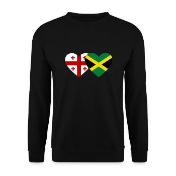Géorgie Jamaïque Drapeau Coeur - Sweat-shirt Unisexe - noir - Devant - Alina (178cm) & Michal (187cm)