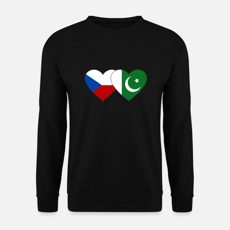 République tchèque Pakistan Drapeau Coeur - Sweat-shirt Unisexe - noir