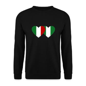 Italy Nigeria Flag Heart - Unisex Sweatshirt - black - Front - Alina (178cm) & Michal (187cm)
