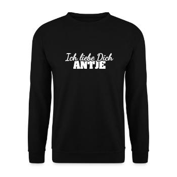 Antje - Unisex Pullover - Schwarz - Vorne - Alina (178cm) & Michal (187cm)