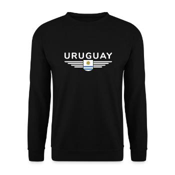 Uruguay T-Shirt – Perfect for Fans - Unisex Sweatshirt - black - Front - Alina (178cm) & Michal (187cm)