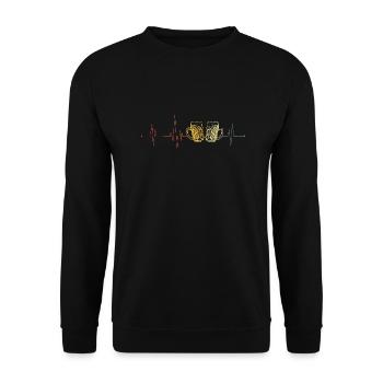 Bière Heartbeat Vintage – Motif de bière amusant - Sweat-shirt Unisexe - noir - Devant - Alina (178cm) & Michal (187cm)