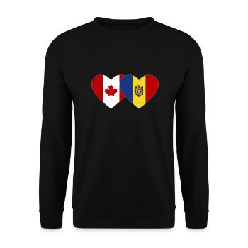 Kanada Moldau Flagge Herz - Unisex Pullover - Schwarz - Vorne - Alina (178cm) & Michal (187cm)