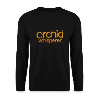 Orchideen Flüsterer Text - Unisex Pullover - Schwarz - Vorne - Alina (178cm) & Michal (187cm)