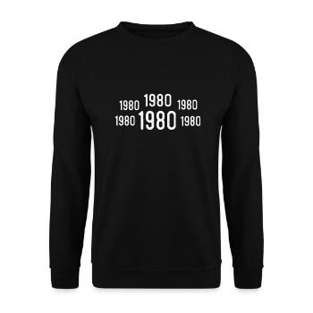 Rétro Anniversaire des années 1980 Cadeau vintage des années 1980 des années 1980 - Sweat-shirt Unisexe - noir - Devant - Alina (178cm) & Michal (187cm)