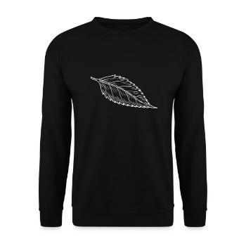 Blatt von Baum, weiß - Unisex Pullover - Schwarz - Vorne - Alina (178cm) & Michal (187cm)