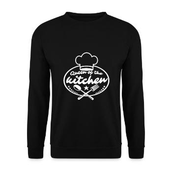 Kitchen Queen - Unisex Sweatshirt - black - Front - Alina (178cm) & Michal (187cm)