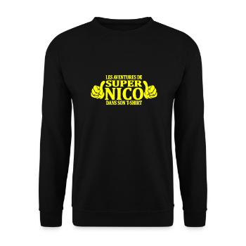 nico - Sweat-shirt Unisexe - noir - Devant - Alina (178cm) & Michal (187cm)