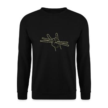 Motif de baguettes de signe de main de batteur rock - Sweat-shirt Unisexe - noir - Devant - Alina (178cm) & Michal (187cm)