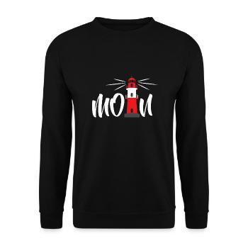 Moin Norddeutschland Begrüßung Leuchtturm - Unisex Pullover - Schwarz - Vorne - Alina (178cm) & Michal (187cm)