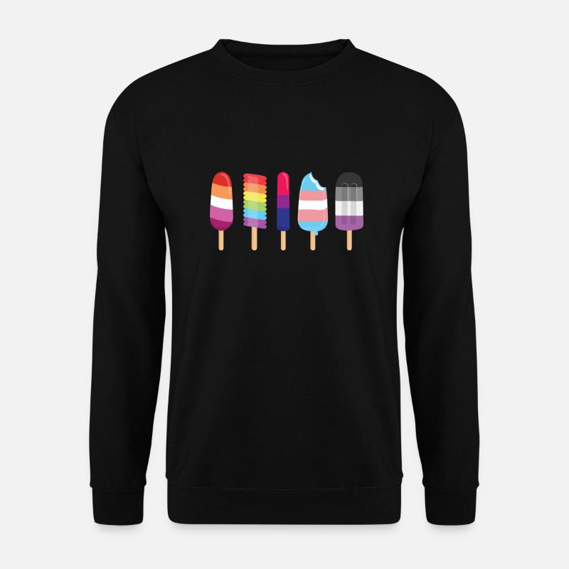 LGBT Eis Regenbogen Flagge Gleichberechtigung - Unisex Pullover - Schwarz