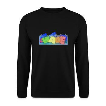 wave graffiti - Unisex Pullover - Schwarz - Vorne - Alina (178cm) & Michal (187cm)