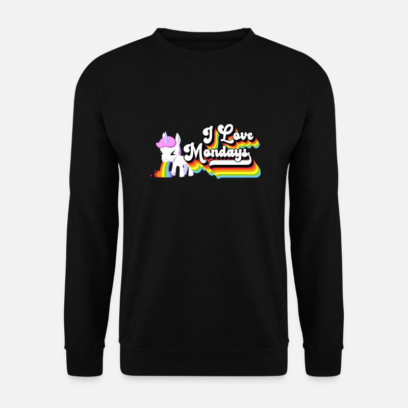 I Love Mondays Einhorn - Unisex Pullover - Schwarz