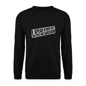 parler des paroles et du sarcasme - Sweat-shirt Unisexe - noir - Devant - Alina (178cm) & Michal (187cm)
