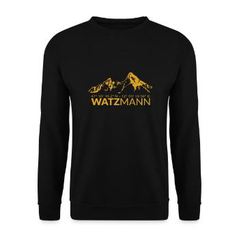 Watzmann GPS Koordinaten Breitengrad Längengrad - Unisex Pullover - Schwarz - Vorne - Alina (178cm) & Michal (187cm)