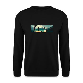 Nature in a love Wonderful lake - Unisex Sweatshirt - black - Front - Alina (178cm) & Michal (187cm)
