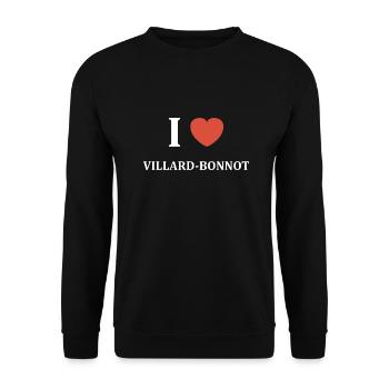 i love Villard Bonnot - Sweat-shirt Unisexe - noir - Devant - Alina (178cm) & Michal (187cm)