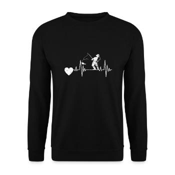 Pêche Hameçons Pêche Pêche Pêche Pêche - Sweat-shirt Unisexe - noir - Devant - Alina (178cm) & Michal (187cm)