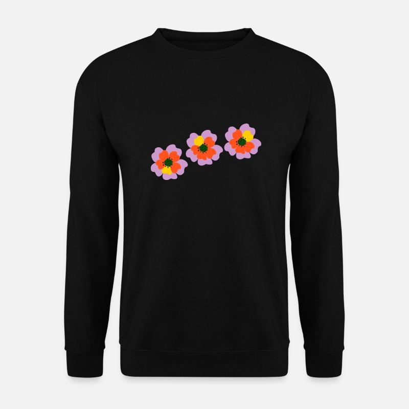 Blüten in rosa, rot und gelb - Unisex Pullover - Schwarz