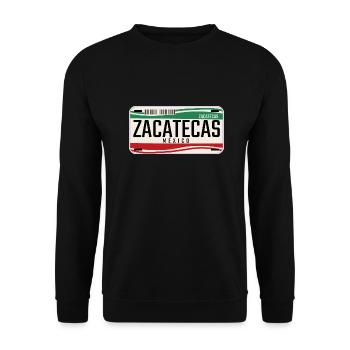 registration of Zacatecas Mexico - Unisex Sweatshirt - black - Front - Alina (178cm) & Michal (187cm)