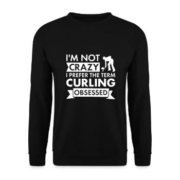Sport Je ne suis pas fou de curling - Sweat-shirt Unisexe - noir - Devant - Alina (178cm) & Michal (187cm)