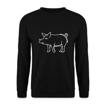 Pig Piggy Sow - Unisex Sweatshirt - black - Front - Alina (178cm) & Michal (187cm)