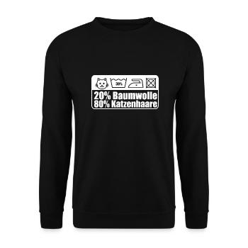 Katze Kater Haustier - Unisex Pullover - Schwarz - Vorne - Alina (178cm) & Michal (187cm)