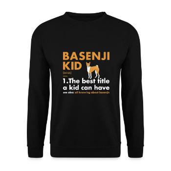 Chien Basenji Kid Définition - Sweat-shirt Unisexe - noir - Devant - Alina (178cm) & Michal (187cm)