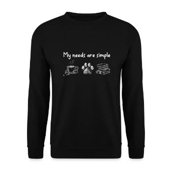 Book Lover Funny Coffee Dog Book - Sweat-shirt Unisexe - noir - Devant - Alina (178cm) & Michal (187cm)