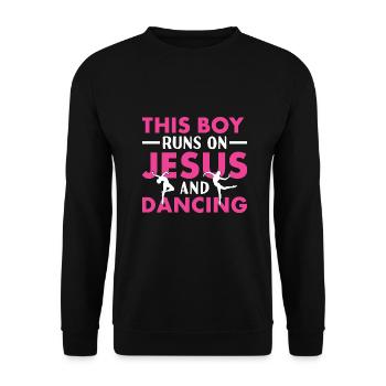 Dancer This Boy Runs On Jesus And Dancing - Unisex Sweatshirt - black - Front - Alina (178cm) & Michal (187cm)