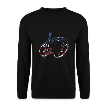 Painter Us Flag Painting - Unisex Pullover - Schwarz - Vorne - Alina (178cm) & Michal (187cm)