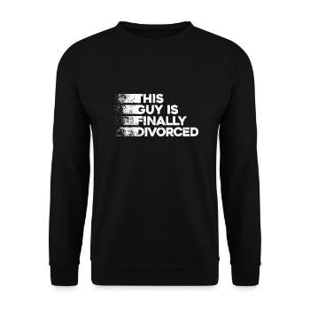 Endlich geschieden - Dieser Kerl ist frei! - Unisex Pullover - Schwarz - Vorne - Alina (178cm) & Michal (187cm)