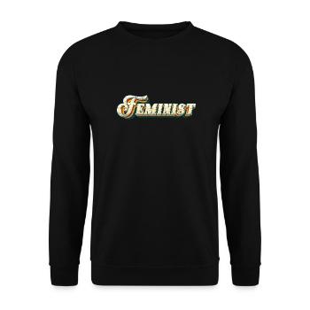 Feminist Retro 70s Vintage - Unisex Sweatshirt - black - Front - Alina (178cm) & Michal (187cm)